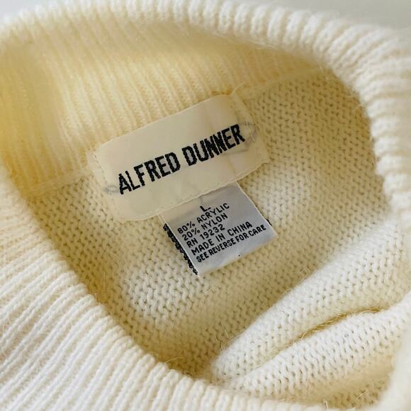 VINTAGE 80's Alfred Dunner Cream Beaded Long Sleeve Sweater - Picture 9 of 9